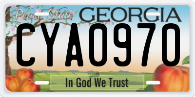 GA license plate CYA0970