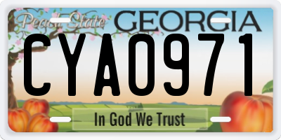 GA license plate CYA0971