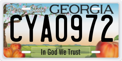 GA license plate CYA0972