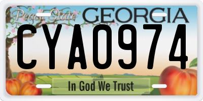 GA license plate CYA0974