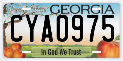 GA license plate CYA0975