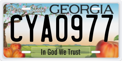GA license plate CYA0977