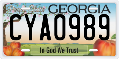 GA license plate CYA0989
