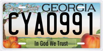 GA license plate CYA0991