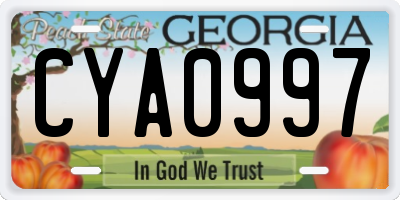 GA license plate CYA0997