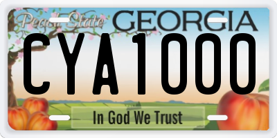 GA license plate CYA1000