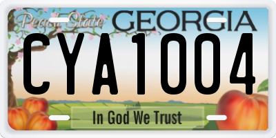 GA license plate CYA1004