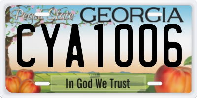GA license plate CYA1006