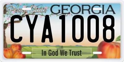 GA license plate CYA1008