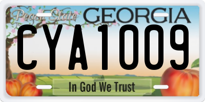 GA license plate CYA1009