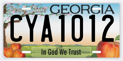 GA license plate CYA1012