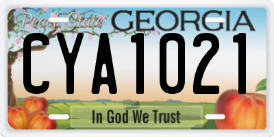 GA license plate CYA1021