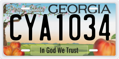 GA license plate CYA1034