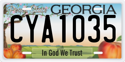 GA license plate CYA1035