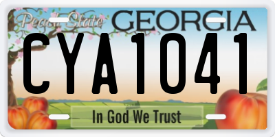 GA license plate CYA1041