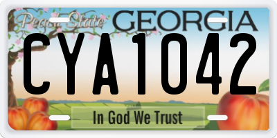 GA license plate CYA1042