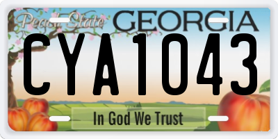 GA license plate CYA1043