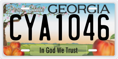 GA license plate CYA1046