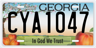 GA license plate CYA1047