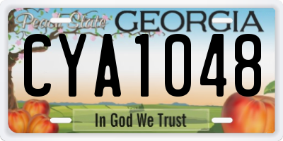 GA license plate CYA1048