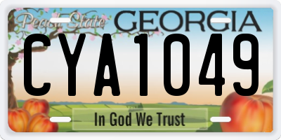 GA license plate CYA1049