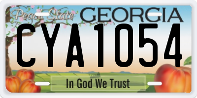 GA license plate CYA1054