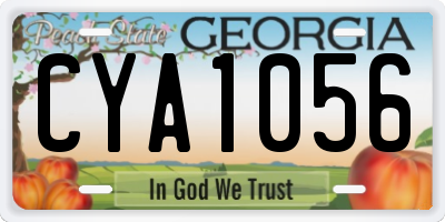 GA license plate CYA1056