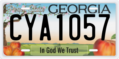 GA license plate CYA1057