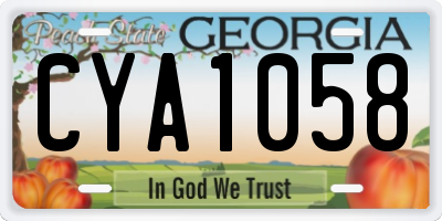 GA license plate CYA1058