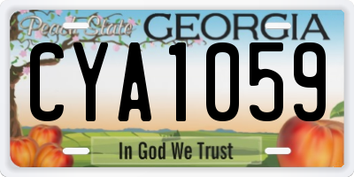 GA license plate CYA1059