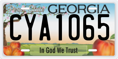 GA license plate CYA1065