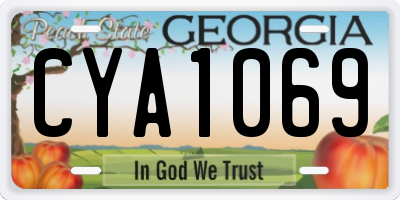 GA license plate CYA1069