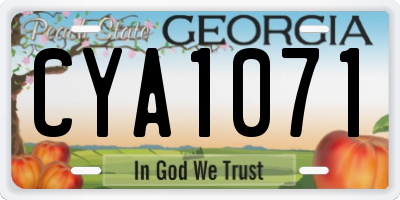 GA license plate CYA1071