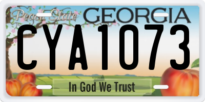 GA license plate CYA1073