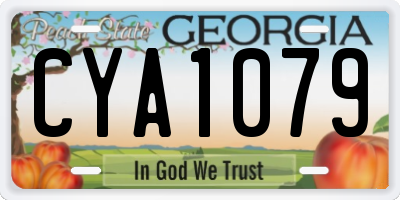 GA license plate CYA1079
