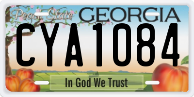 GA license plate CYA1084