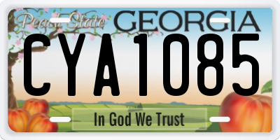 GA license plate CYA1085