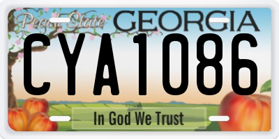 GA license plate CYA1086