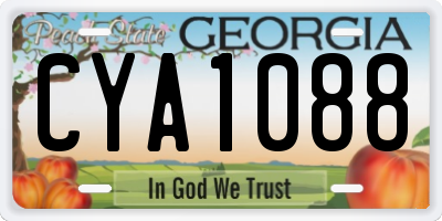 GA license plate CYA1088