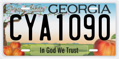 GA license plate CYA1090
