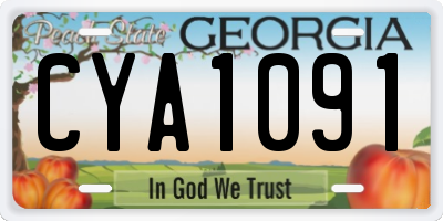 GA license plate CYA1091
