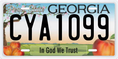 GA license plate CYA1099