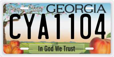GA license plate CYA1104