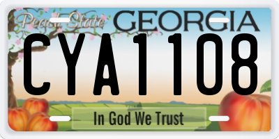 GA license plate CYA1108