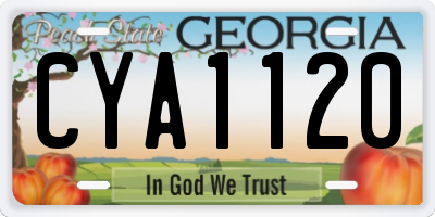 GA license plate CYA1120