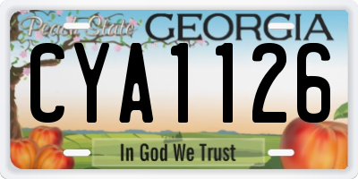 GA license plate CYA1126