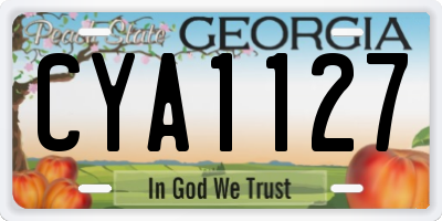 GA license plate CYA1127