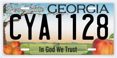 GA license plate CYA1128