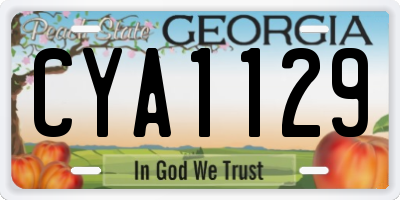 GA license plate CYA1129