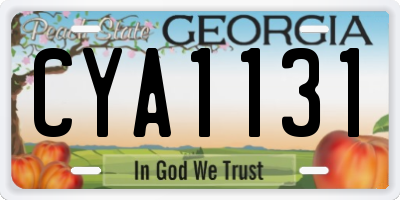 GA license plate CYA1131